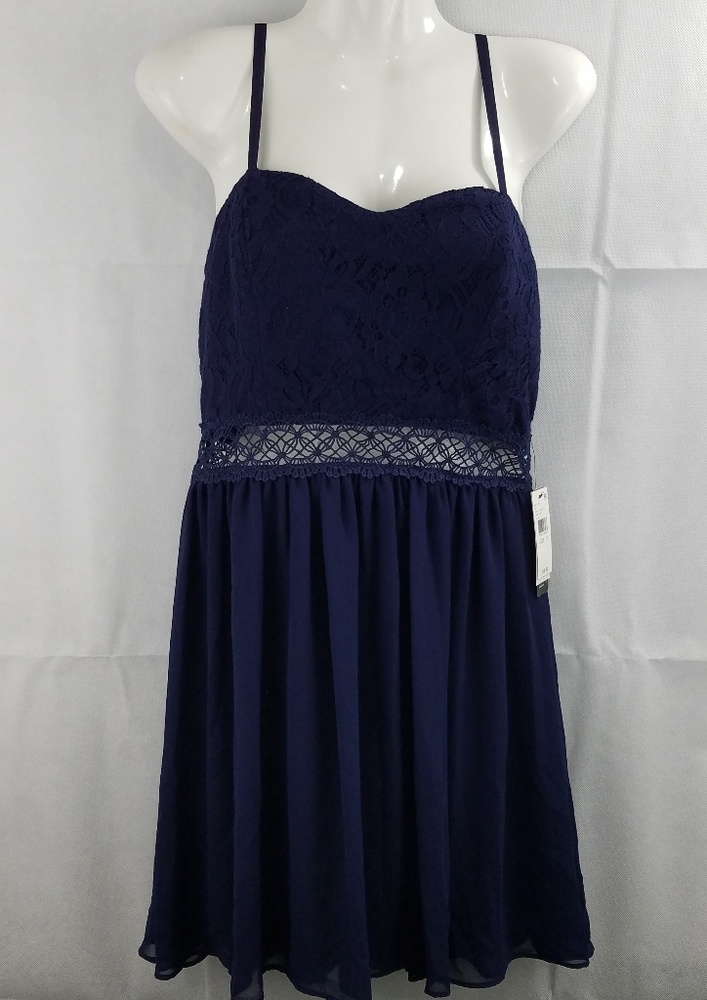NWT BCX Navy Blue Dress w/Straps size 13